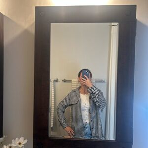 Black and White Checkered Fringe Jacket